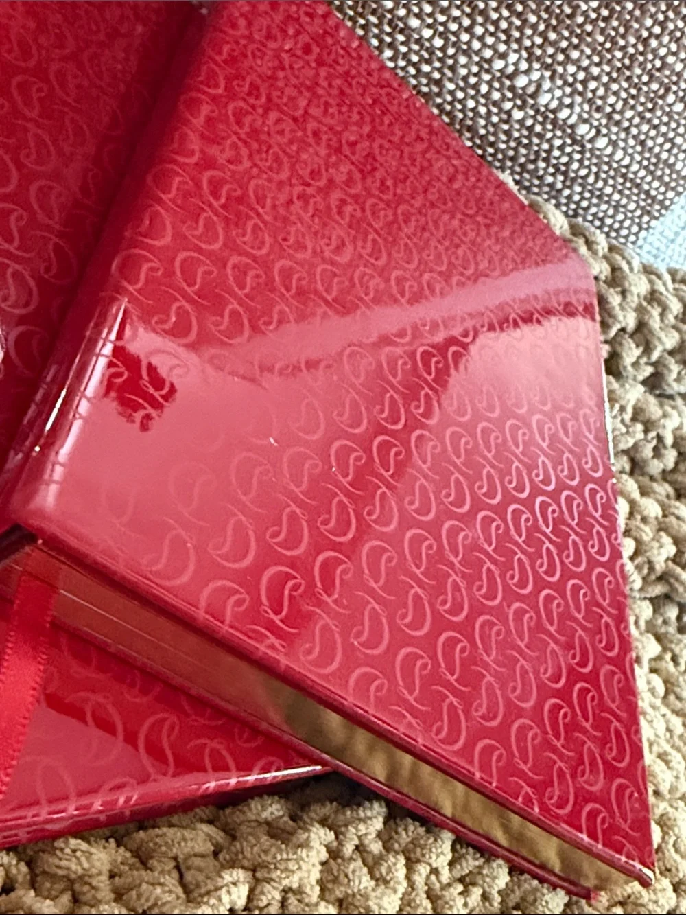 Novelty Glossy Red Coffee Table Book 📕 Notebook with Ribbon Bookmark NWOT